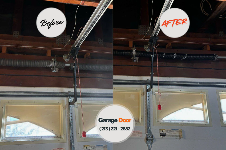 Before and after: garage door repair Chelsea, MI
